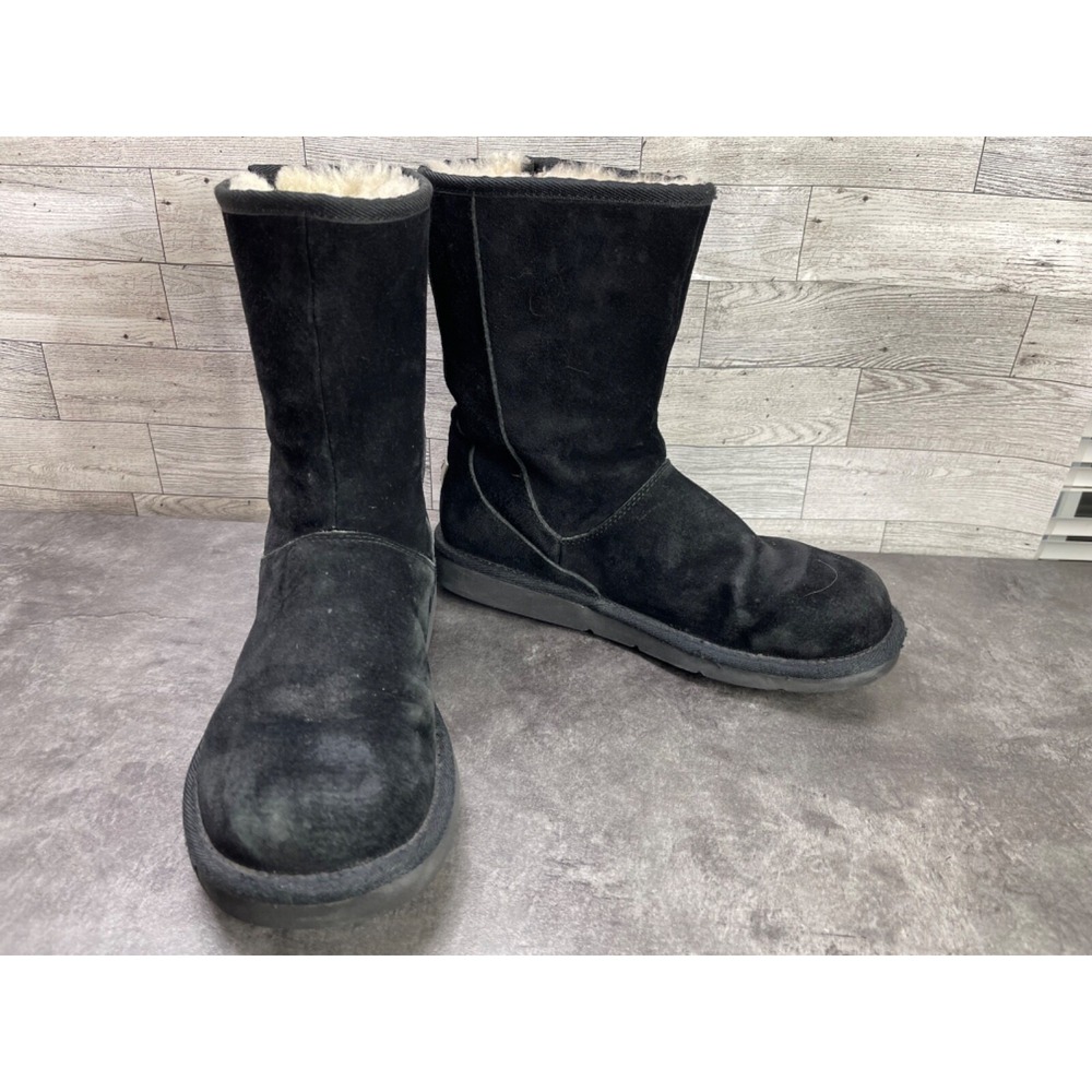 Ugg Australia Mayfaire Boots Women 10M Shoes Black Suede  Zipper Tall Shearling